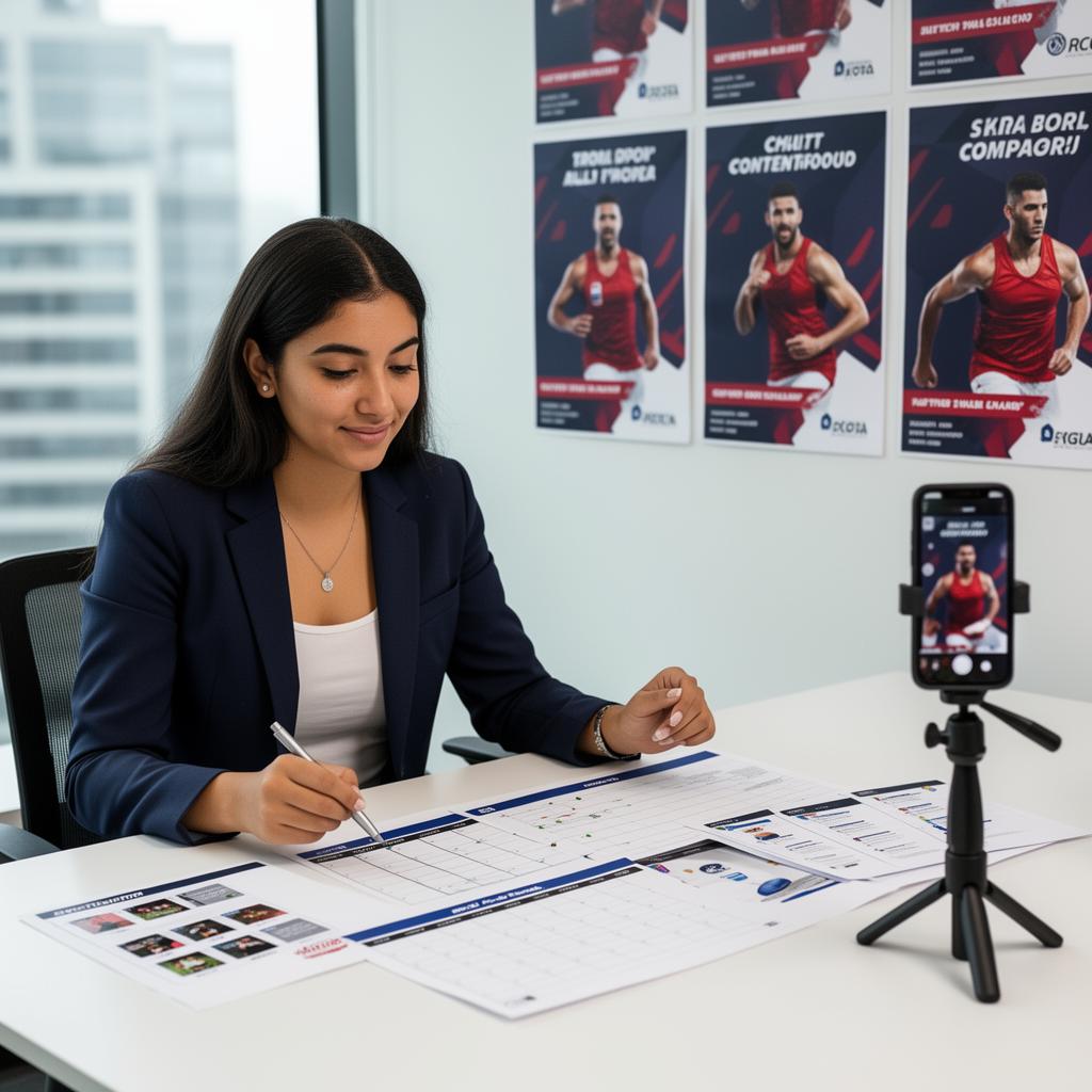 Marketing creator recording video